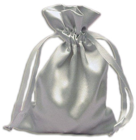 Silver satin online bag