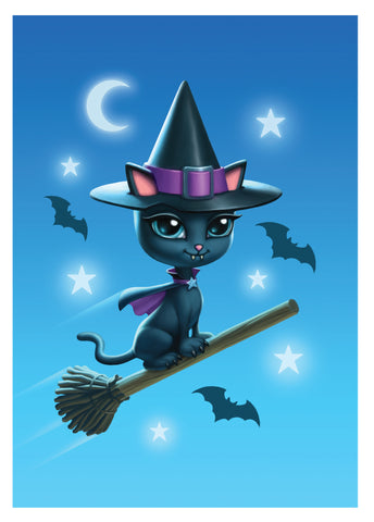 Witch Kitty Card